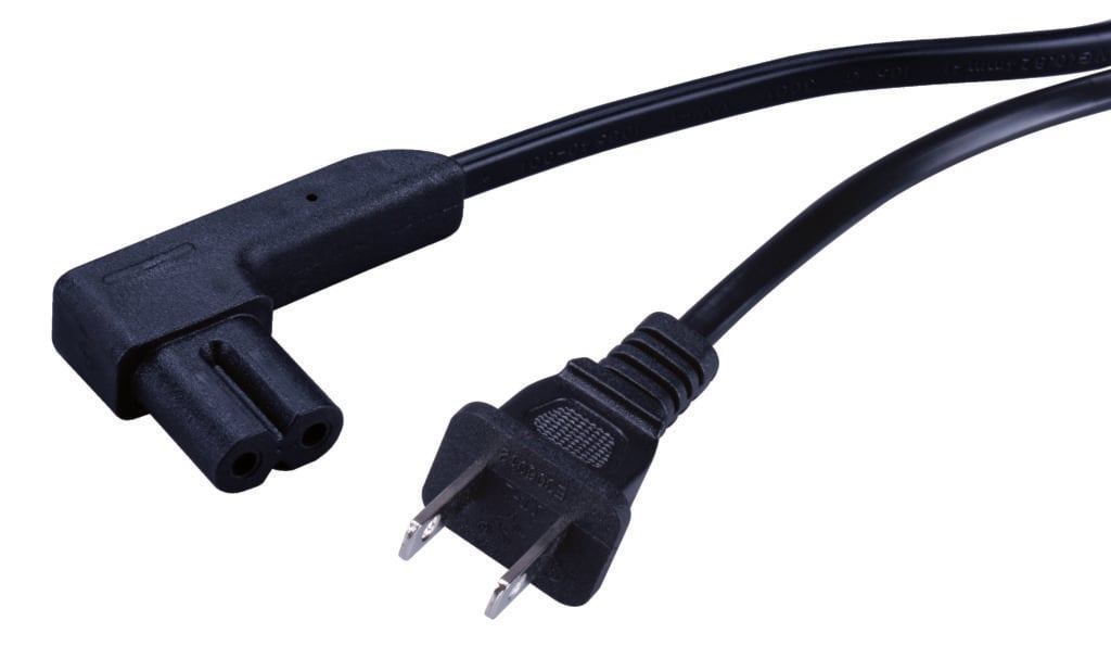 Right Angle Power Cord 2 Prong Vanco International 