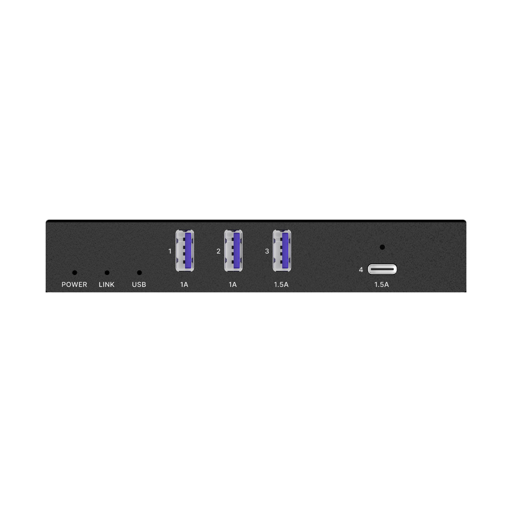 Front of the receiver for the Evolution by Vanco EVEXUSB32 USB 3.2 Extender Over HDBaseT with USB-C