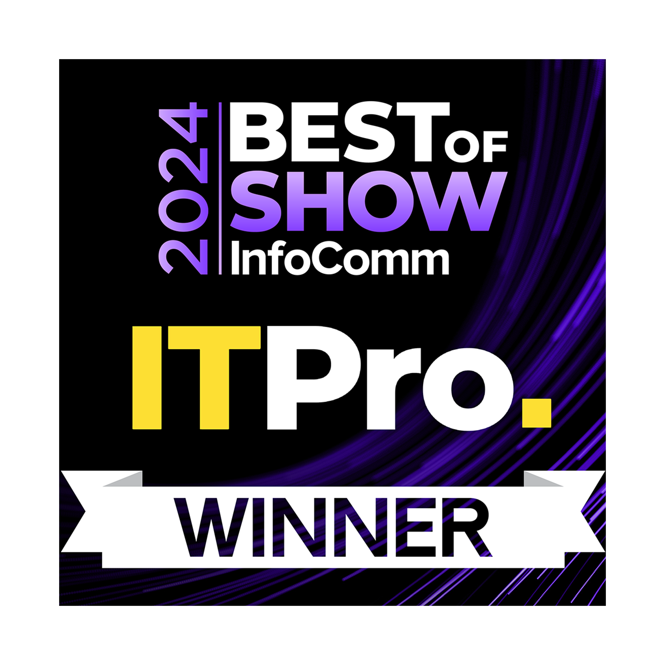 InfoComm Best of Show ITPro award badge for the Evolution by Vanco EVEXUSB32 USB 3.2 Extender Over HDBaseT with USB-C