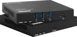 Hero shot of the Evolution by Vanco EVEXUSB32 USB 3.2 Extender Over HDBaseT with USB-C.